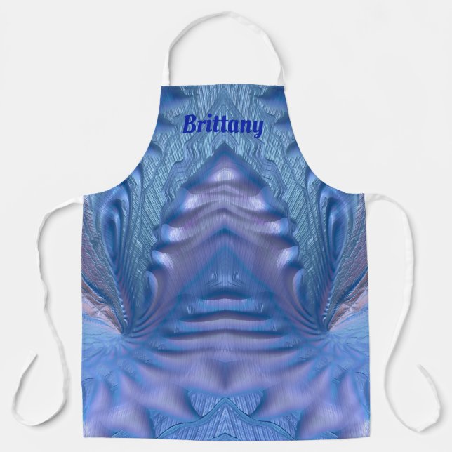BRITTANY ~ ABSTRACT FRACTAL Blue Pink ~   Apron (Front)