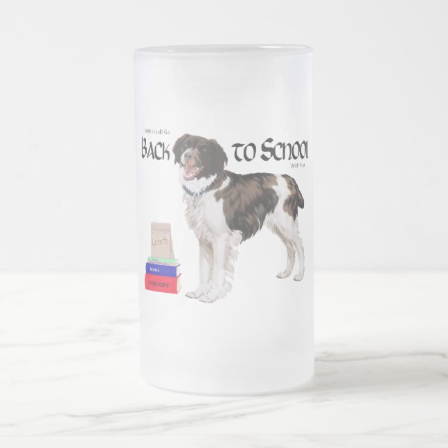 Brittany Back to School Frosted Glass Beer Mug (Center)