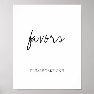 Brittany Black Calligraphy Wedding Favors Sign