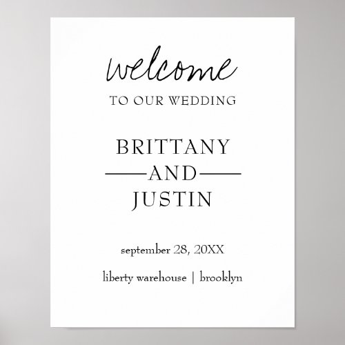 Brittany Calligraphy Welcome To Our Wedding Sign