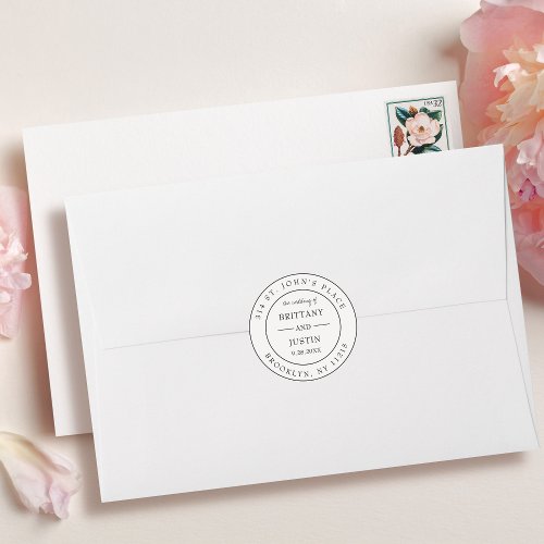 Brittany Circular Return Address Label Wedding