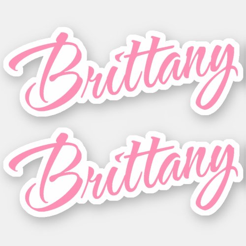 Brittany Decorative Name in Pink x2 Sticker