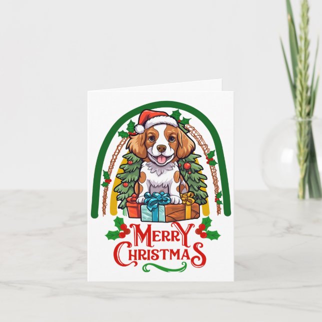 Brittany-dog Christmas Card (Front)