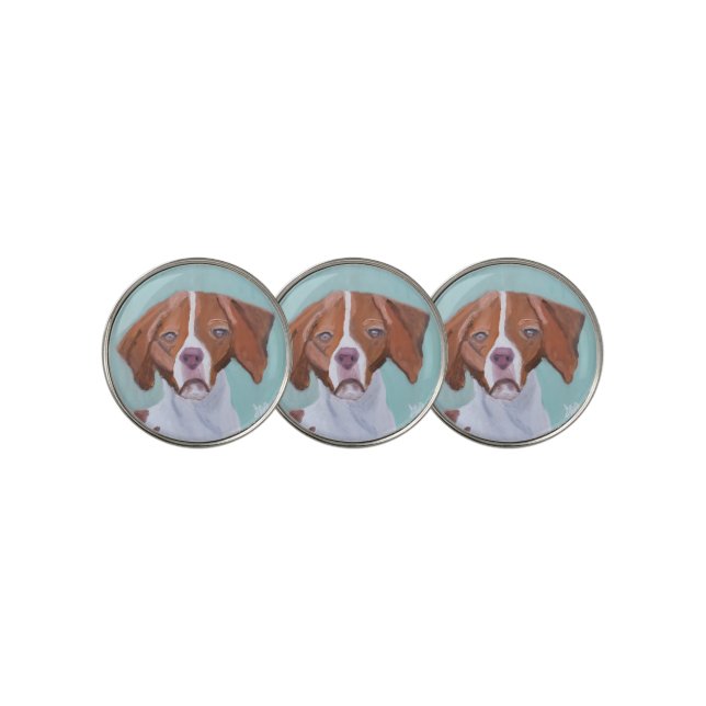 Brittany Dog Golf Ball Marker (3 Up)