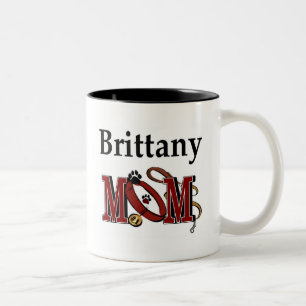 Brittany Dog MOM Two-Tone Coffee Mug