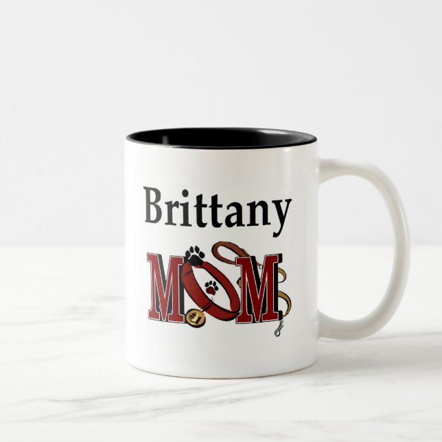 Brittany Dog MOM Two-Tone Coffee Mug (Right)