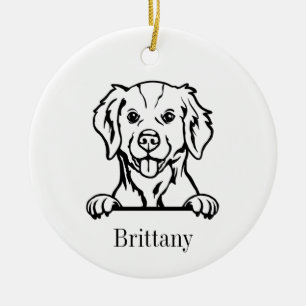 Brittany dog ornament