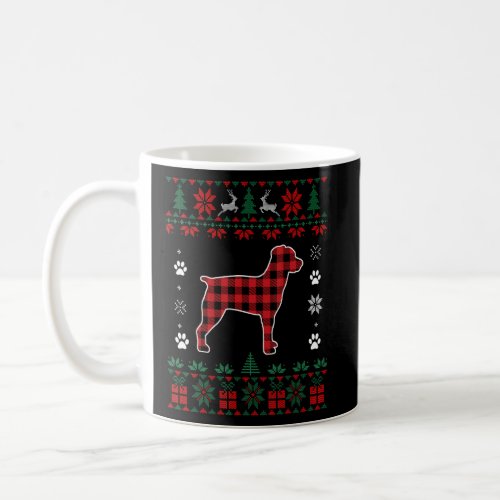 Brittany Dog  Pajama Red Plaid Ugly Christmas Swea Coffee Mug