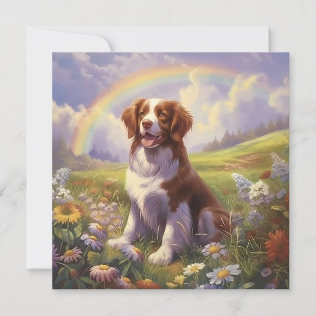 Brittany Dog Rainbow Bridge Custom Name Memorial (Front)