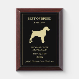 Brittany Dog Show Award Plaque