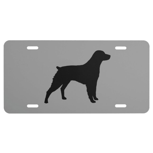 Brittany Dog Silhouette License Plate (Front)
