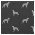 Brittany Dog Silhouettes Grey and Black Patterned Fabric