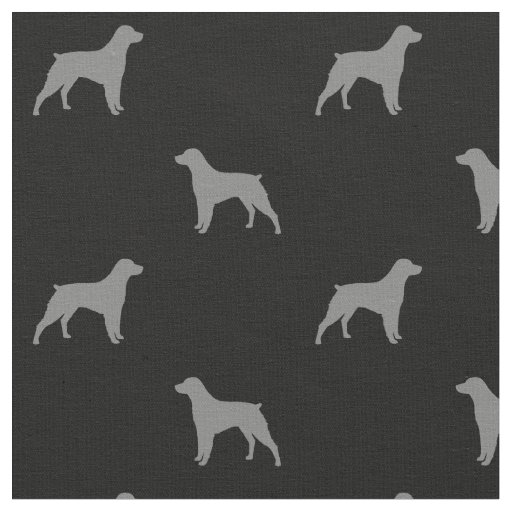 Brittany Dog Silhouettes Grey and Black Patterned Fabric