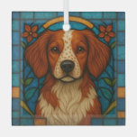 Brittany Dog &quot;Stained Glass&quot;  Glass Ornament