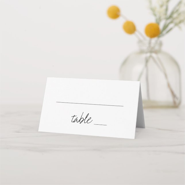 Brittany Elegant Name Table Number Wedding Place Card (Front)