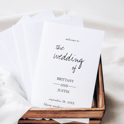 Brittany Elegant Script Folded Wedding Program