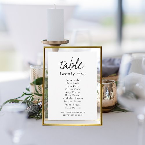 Brittany Elegant Wedding Table Seating Chart Card