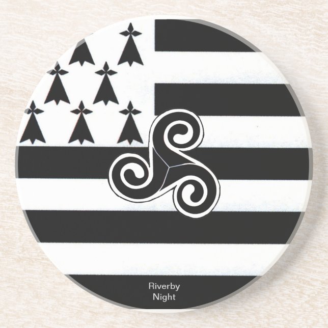 Brittany Flag (Breton) Drink Coaster (Front)