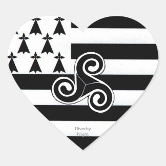 Brittany Flag (Breton) Heart Sticker
