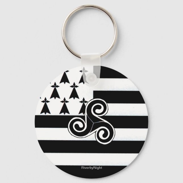 Brittany Flag (Breton) Keychain (Front)
