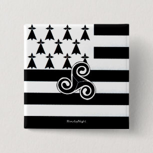 Brittany Flag (Breton) Pinback Button
