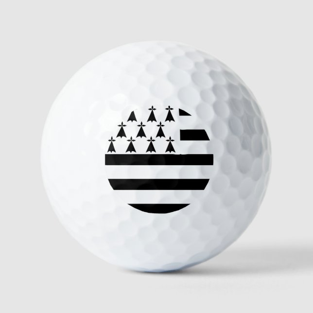 Brittany Flag Emblem Golf Balls (Front)