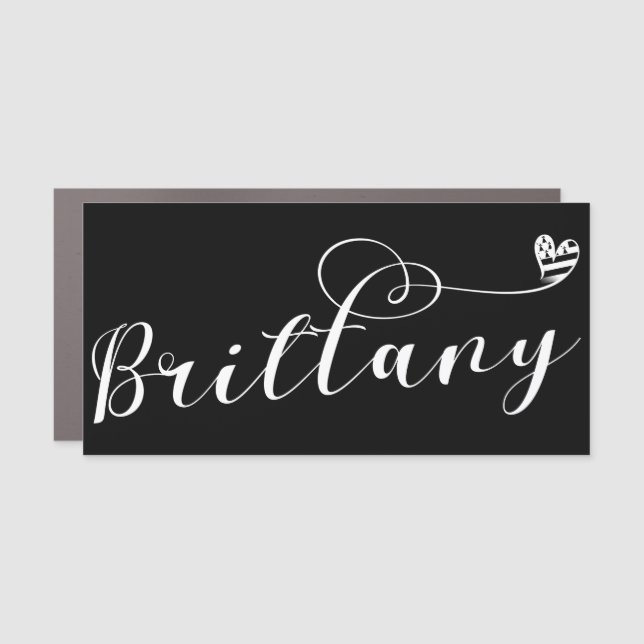 Brittany Flag in Heart, Breton Car Magnet (Front)