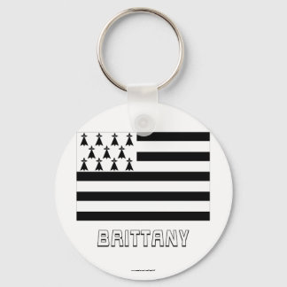 Brittany Flag with Name Keychain