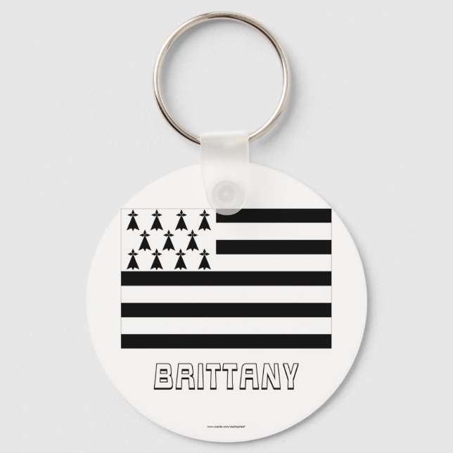 Brittany Flag with Name Keychain (Front)