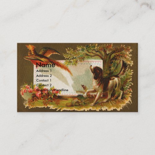 Brittany Flushes Pheasant Victorian Business Card