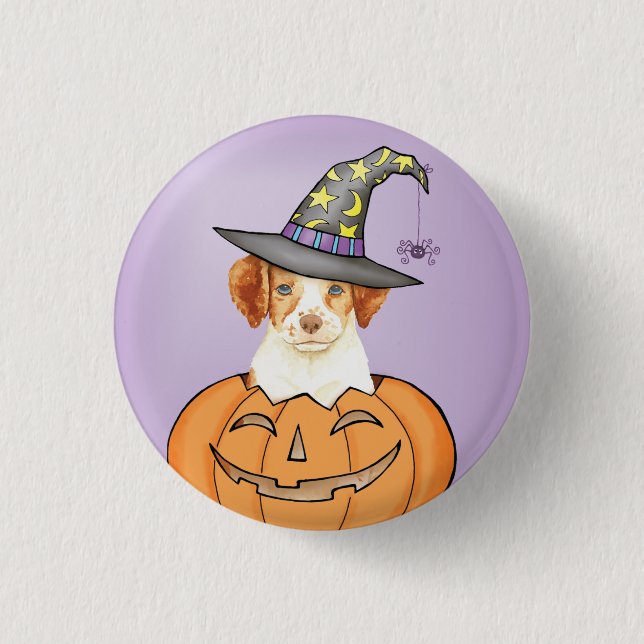 Brittany Halloween Pinback Button (Front)