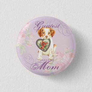 Brittany Heart Mom Button