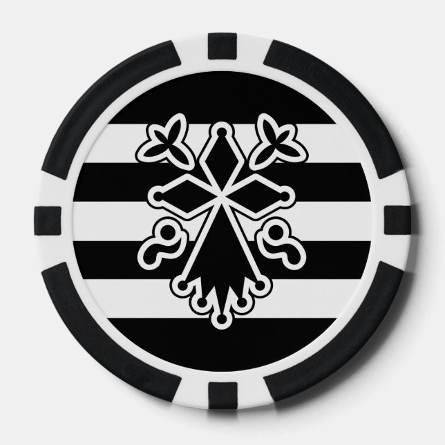 Brittany Hermine in Gwenn ha du (white and black) Poker Chips (Front)
