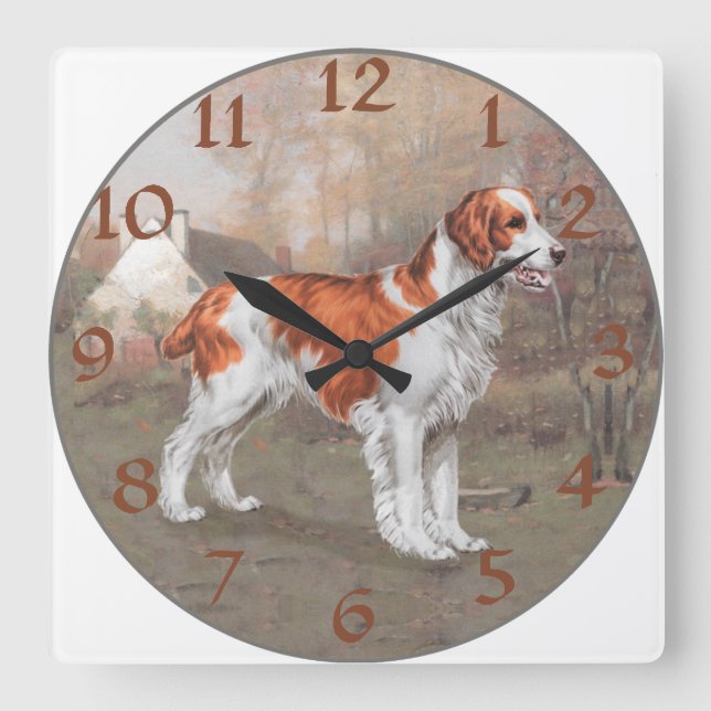 Brittany in the Field Square Wall Clock (Front)