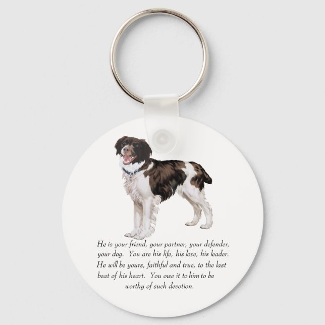 Brittany Keepsake - Male Dog Keychain (Front)