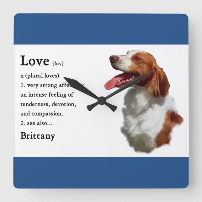 Brittany Love Is Square Wall Clock (Front)