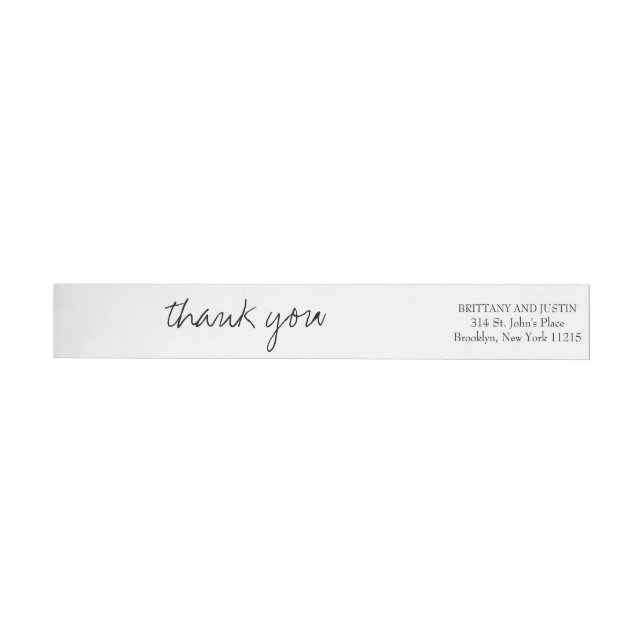 Brittany Modern Elegant Thank You Script Wedding Wrap Around Label (Individual)