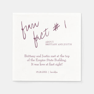 Brittany Modern Plum Purple Fun Fact #1 Wedding Napkins