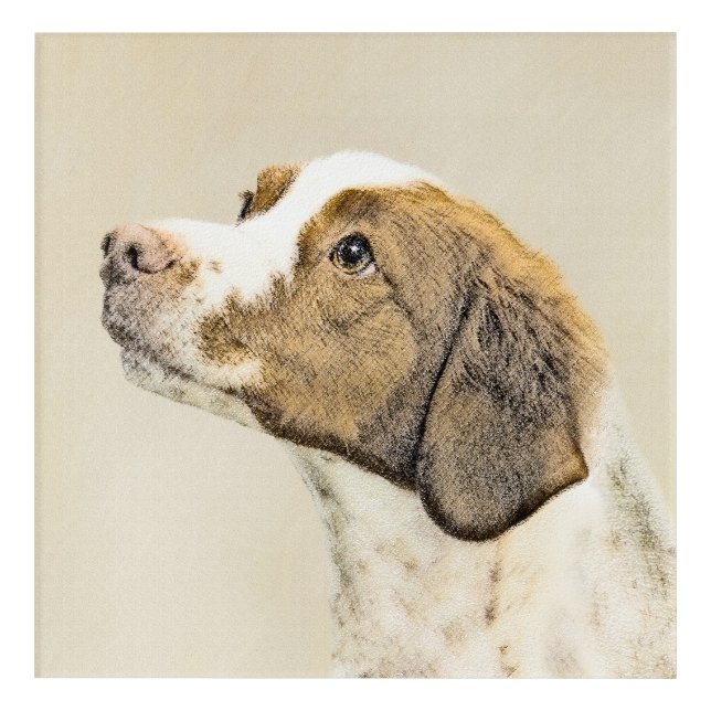 Brittany Painting - Cute Original Dog Art (Front)