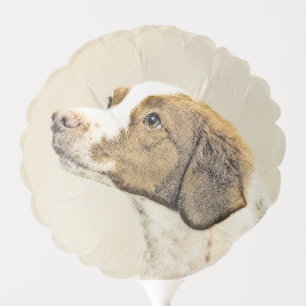 Brittany Painting - Cute Original Dog Art Balloon