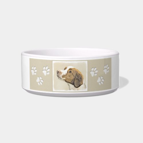 Brittany Painting _ Cute Original Dog Art Bowl