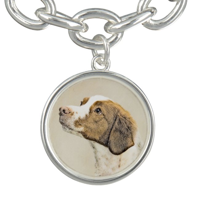 Brittany Painting - Cute Original Dog Art Bracelet (Design)