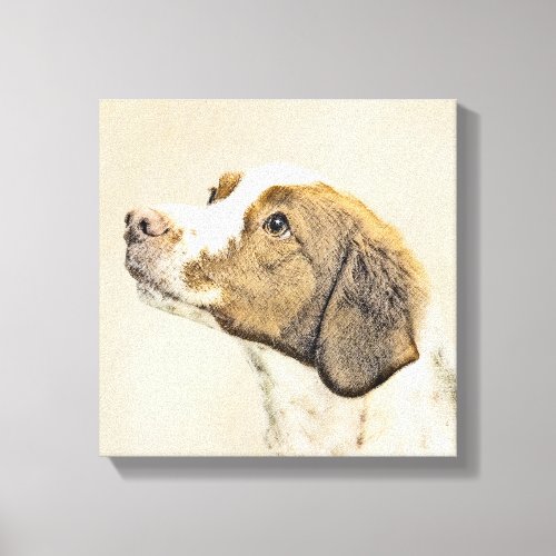 Brittany Painting _ Cute Original Dog Art Canvas Print