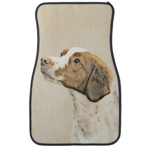 Brittany Painting - Cute Original Dog Art Car Mat