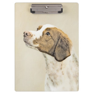 Brittany Painting - Cute Original Dog Art Clipboard
