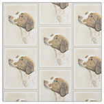 Brittany Painting - Cute Original Dog Art Fabric