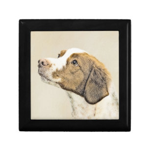 Brittany Painting - Cute Original Dog Art Gift Box