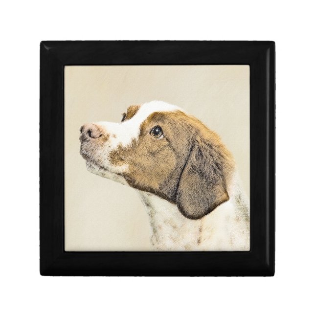 Brittany Painting - Cute Original Dog Art Gift Box (Front)