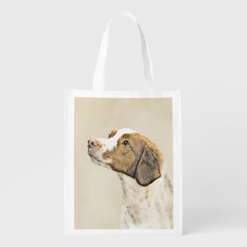 Brittany Painting _ Cute Original Dog Art Grocery Bag