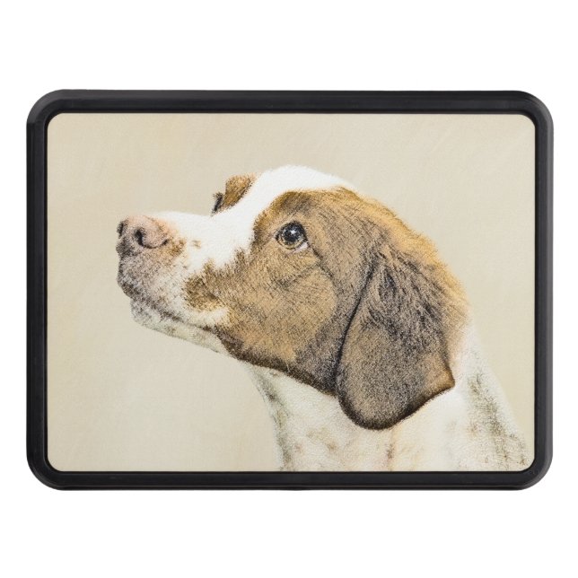 Brittany Painting - Cute Original Dog Art Hitch Cover (Front)